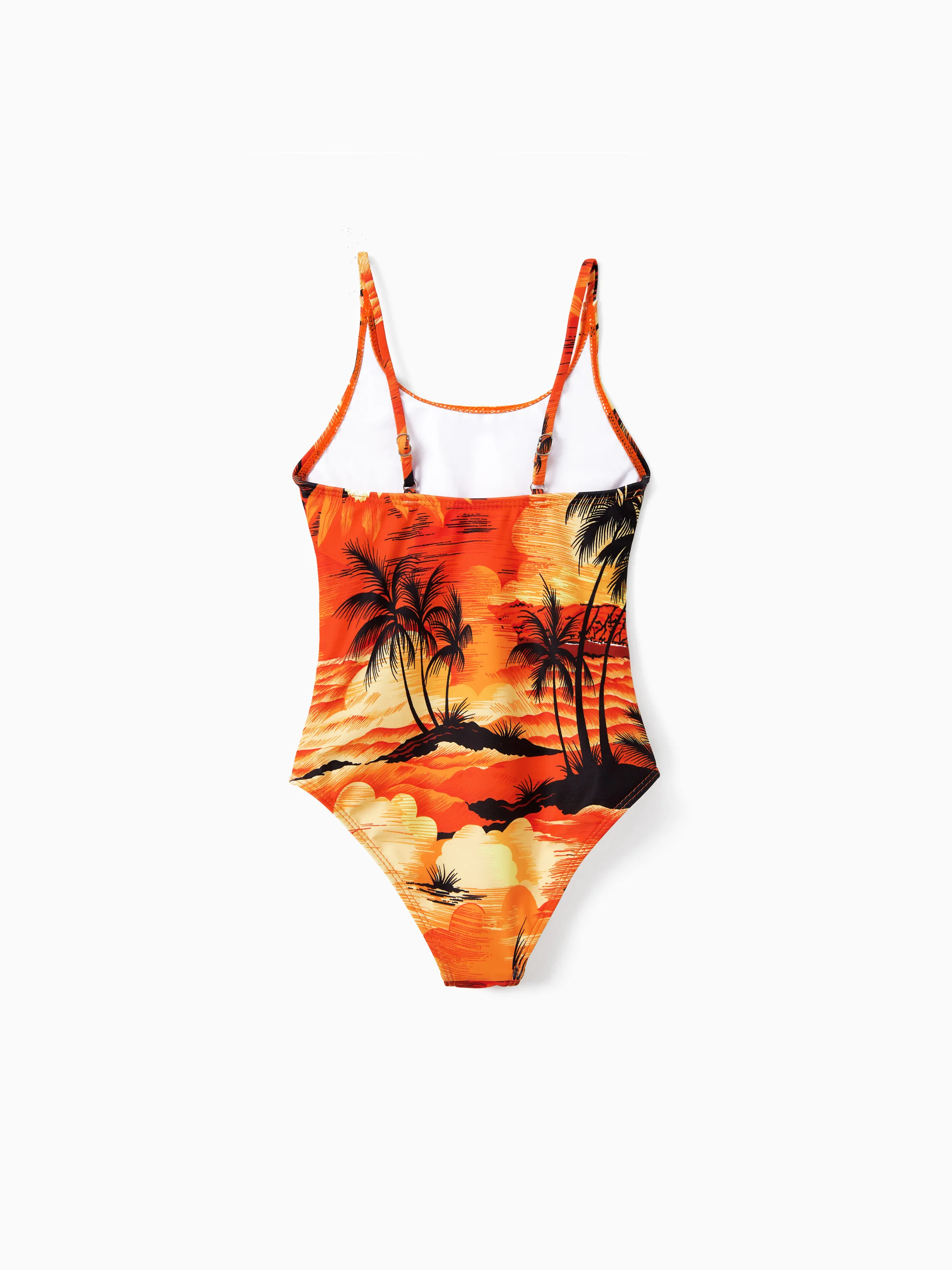 Daddy & Daughter Tropical Hawaiian Swimsuits Swimwear Orange - Image 9