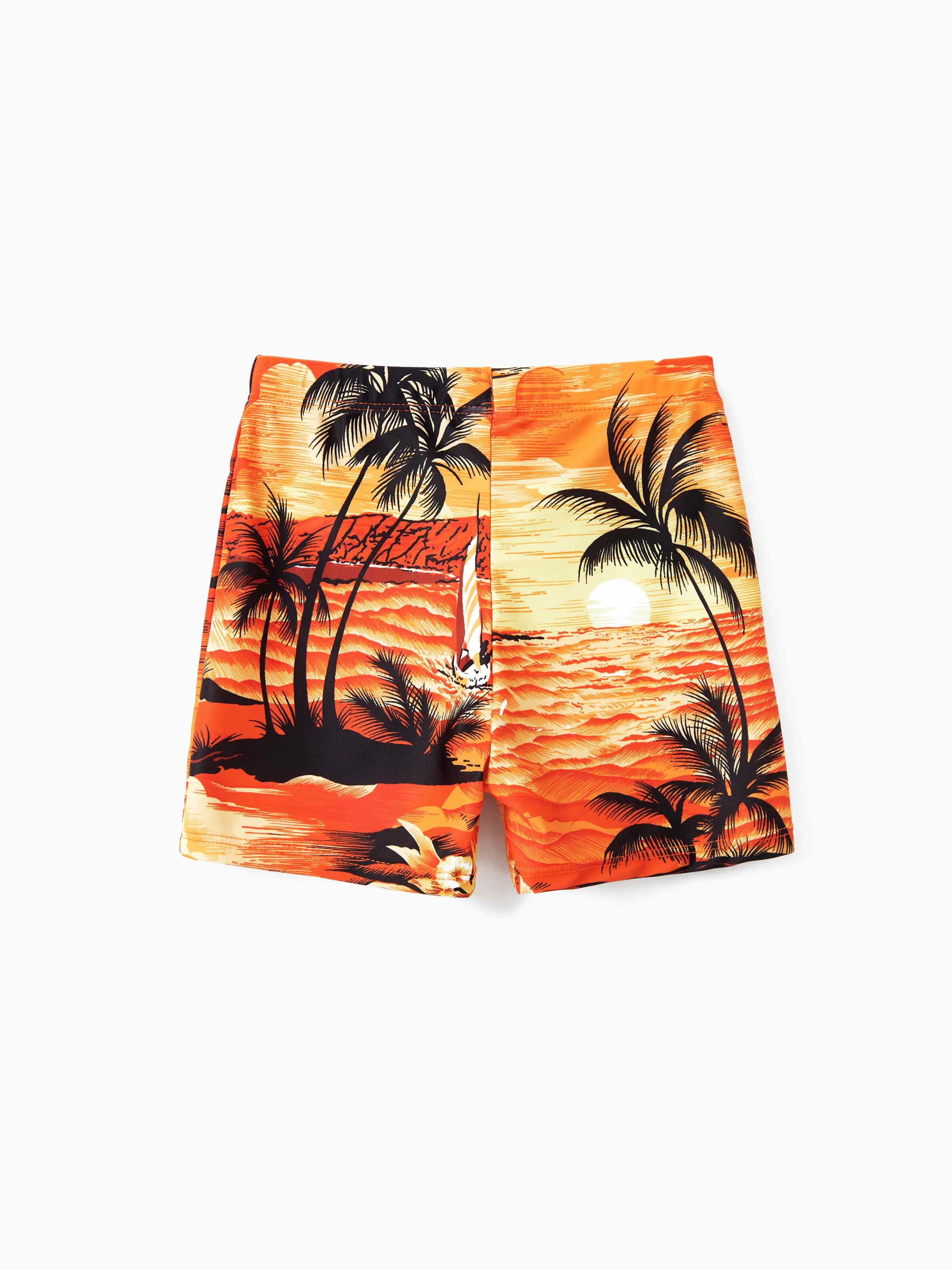 Tropical Hawaiian Swimsuits for Family Matching Swimwear Orange - Image 13