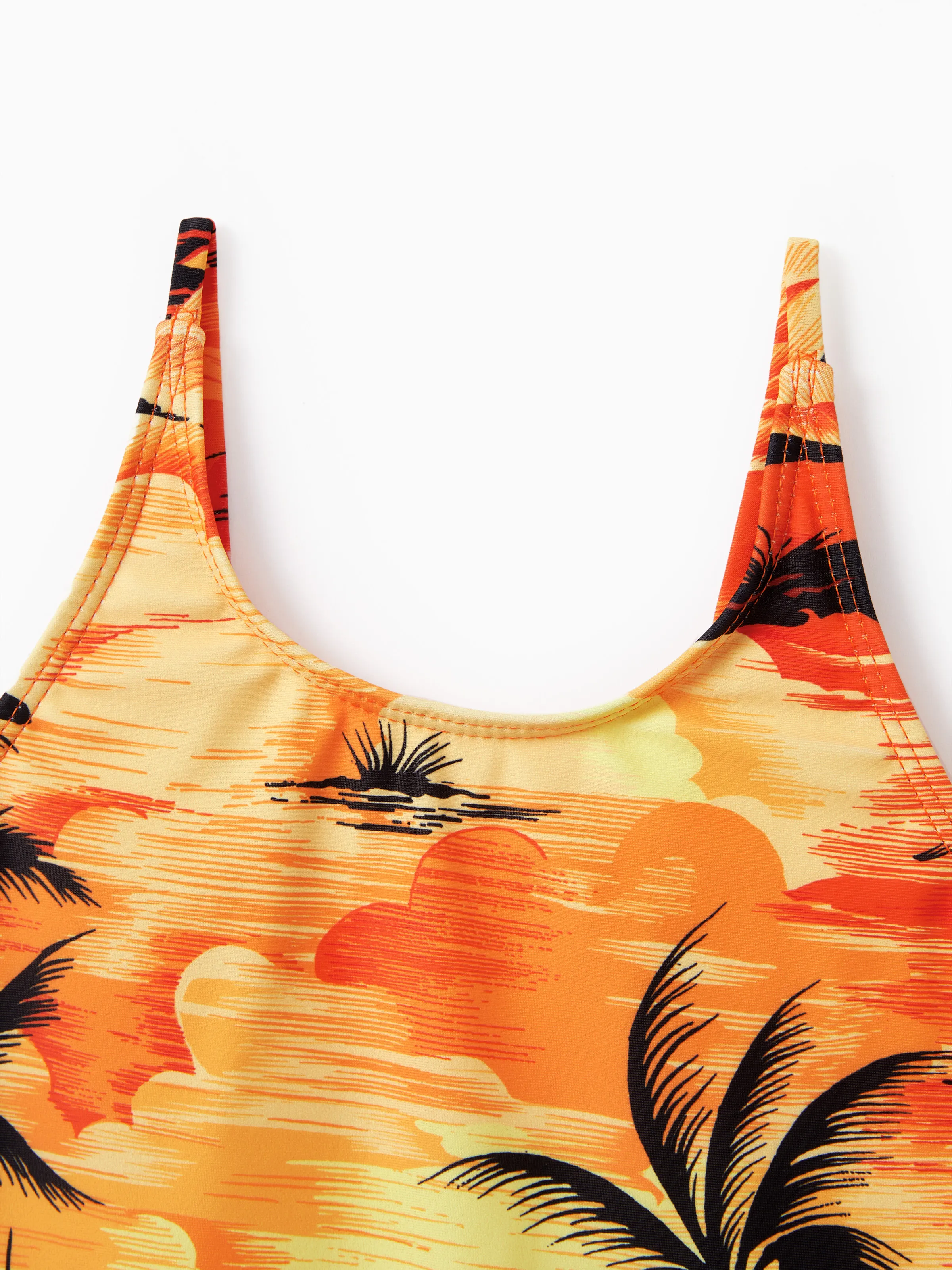 Mommy & me Tropical Hawaiian Swimsuits Swimwear Orange - Image 10
