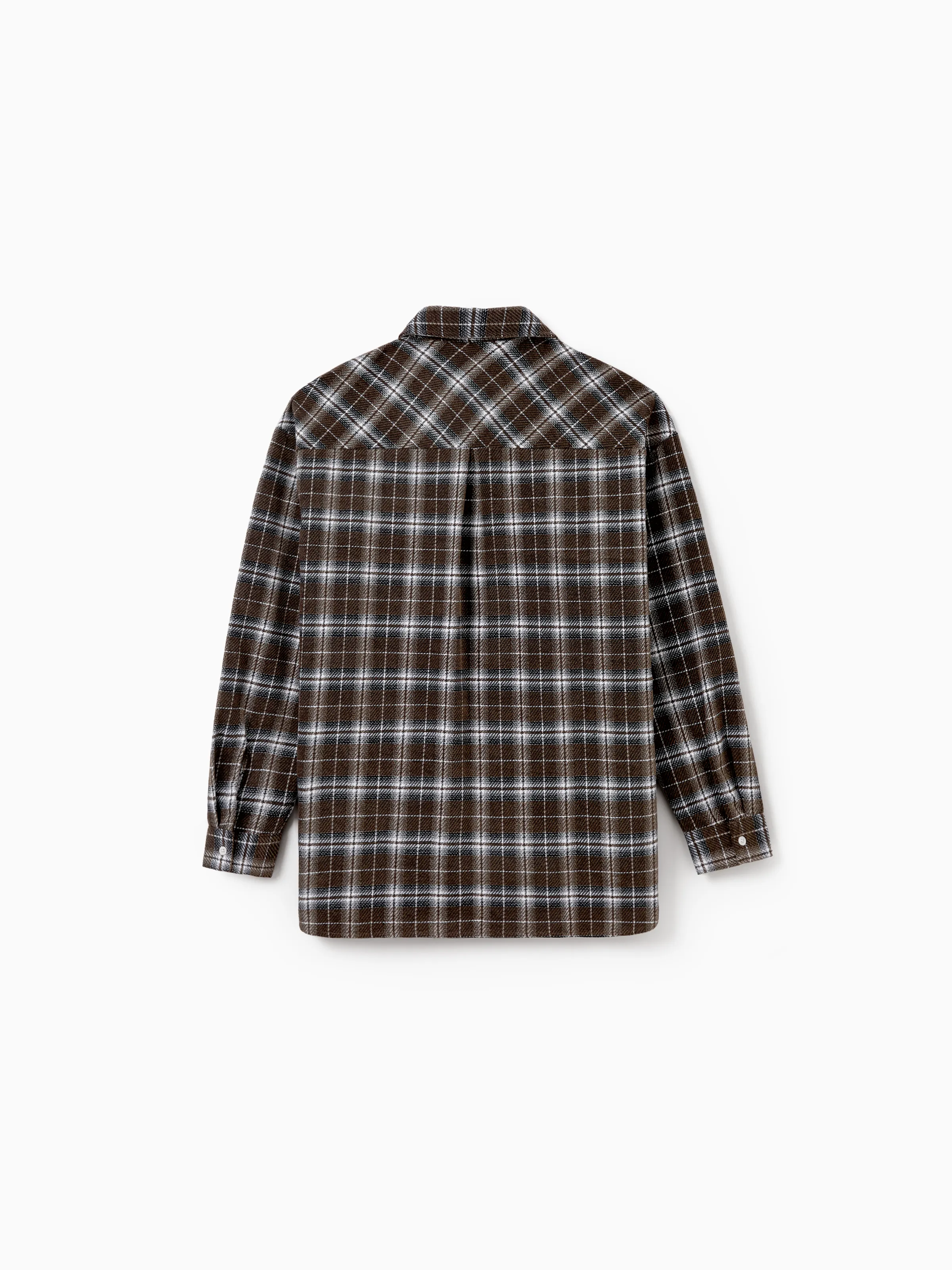 Velvet & Plaid Matching Family Outfits Dad/Son Shirts & Mom/Daughter Velvet Dresses Sets Dark Brown - Image 20