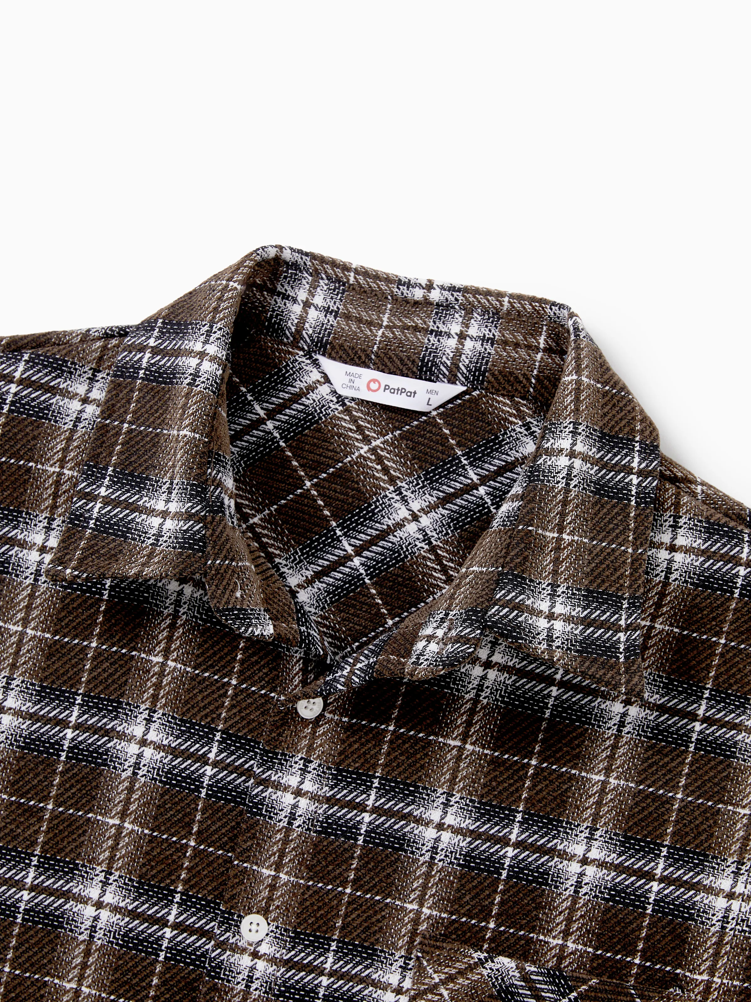 Velvet & Plaid Matching Family Outfits Dad/Son Shirts & Mom/Daughter Velvet Dresses Sets Dark Brown - Image 21